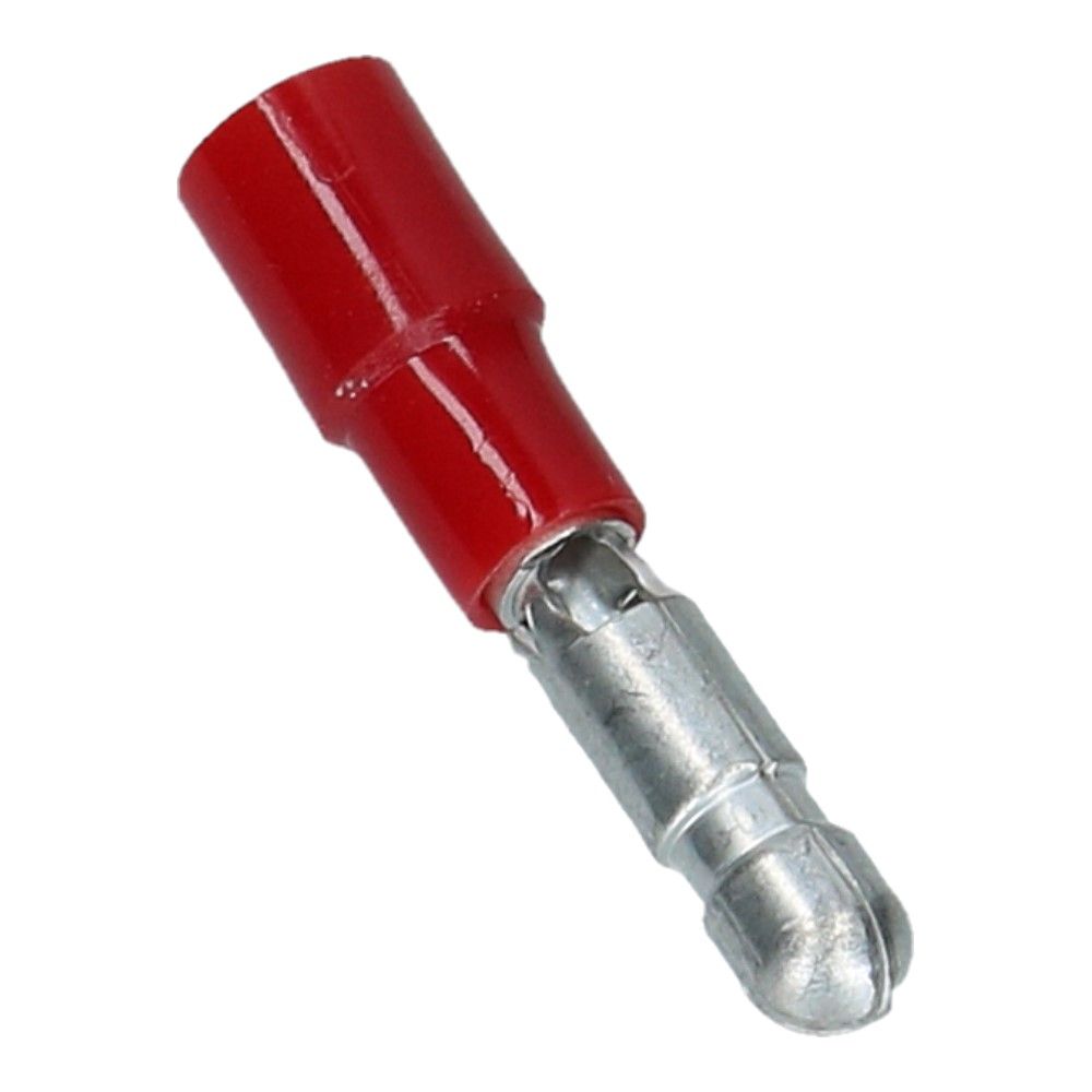 Kabelschoen rondstekker B-4mm L-13mm Rood - 100 stuks