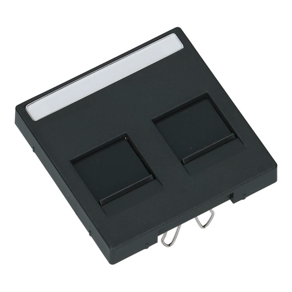 Centraalplaat 2xRJ45 SYSTEEM-M 7016 zonder frame