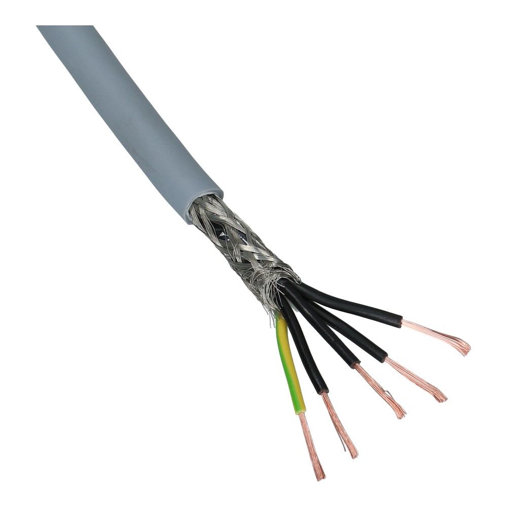 Stuurstroomkabel F-CY-JZ 5x0.75mm² grijs afgeschermd