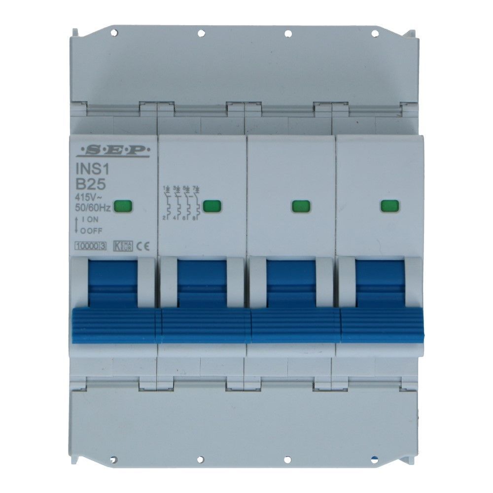 Installatieautomaat 4 polig 80A karakteristiek B 10/15A INS1