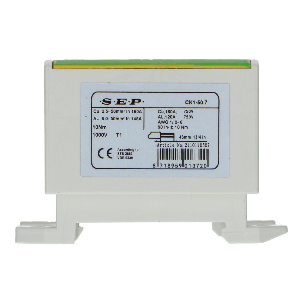 Aansluitklem CK1 2.5mm² t/m 50mm² vijfvoudig