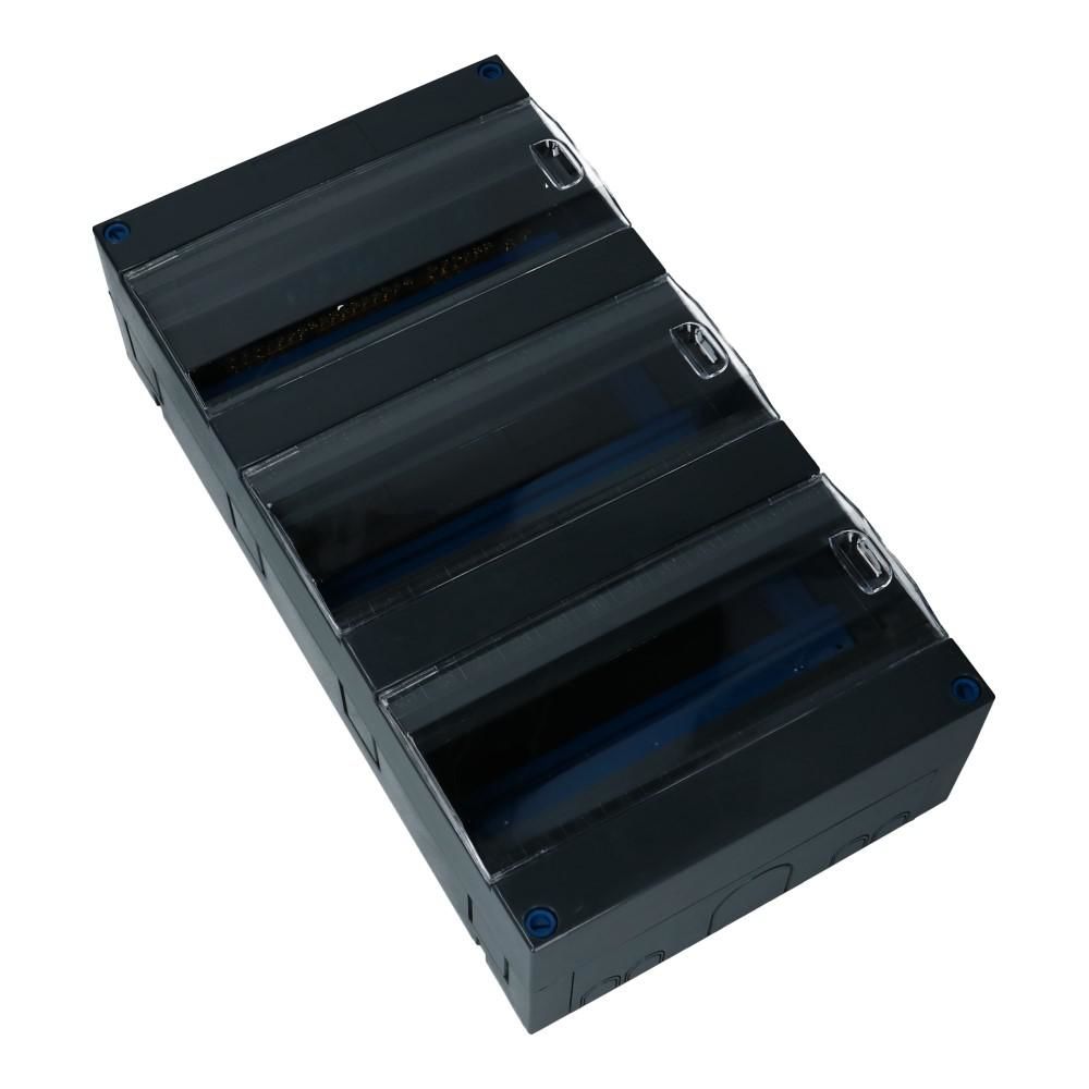 Bovenaanzicht lege groepenkast 3x12 modules koppelbaar