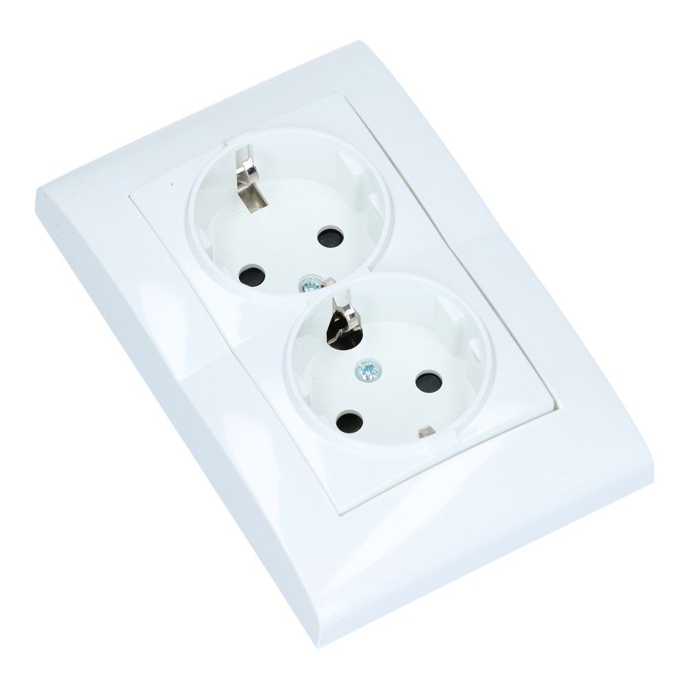 Wandcontactdoos dubbel VITA 9010 kinderveilig