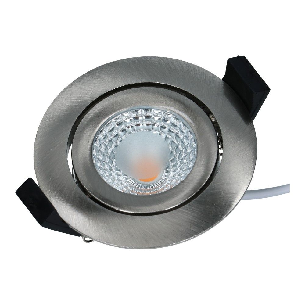 LED spot geborsteld staal IP65 5W 450lm 2700k 84mm kantelbaar dimbaar
