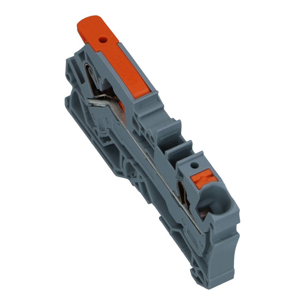 WAGO montageklem hendel en drukknop 6mm² grijs
