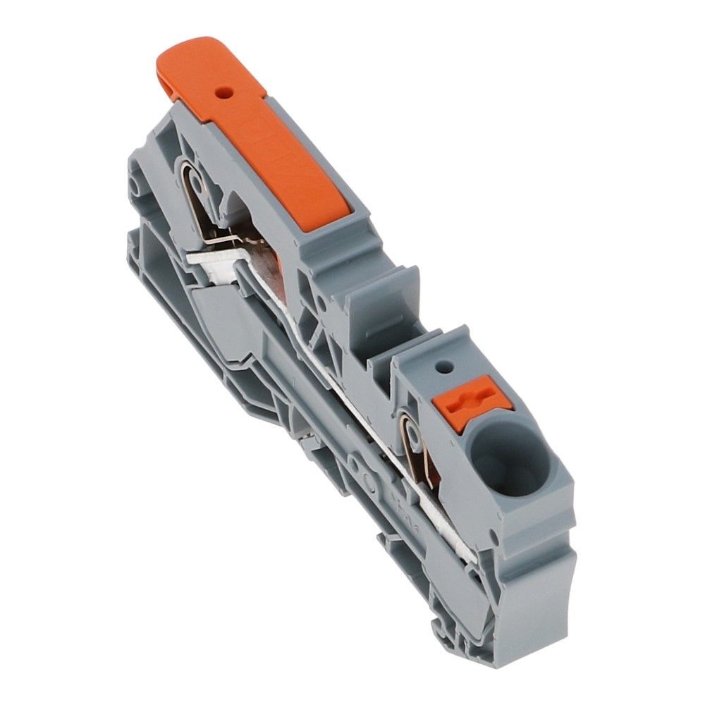 WAGO montageklem hendel en drukknop 10mm² grijs