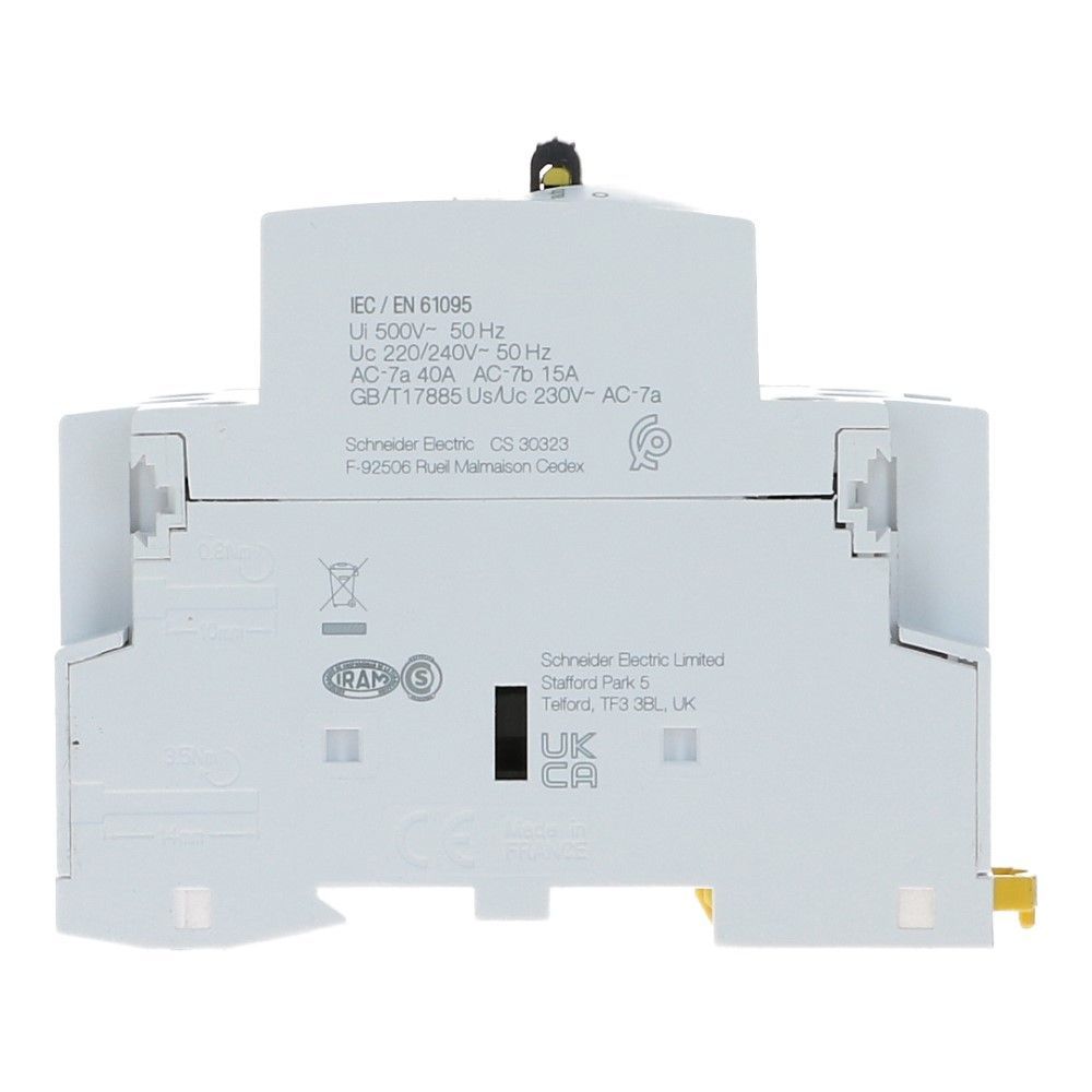 2 polig Installatierelais handbediend 40A 230VAC 2 NO iCT