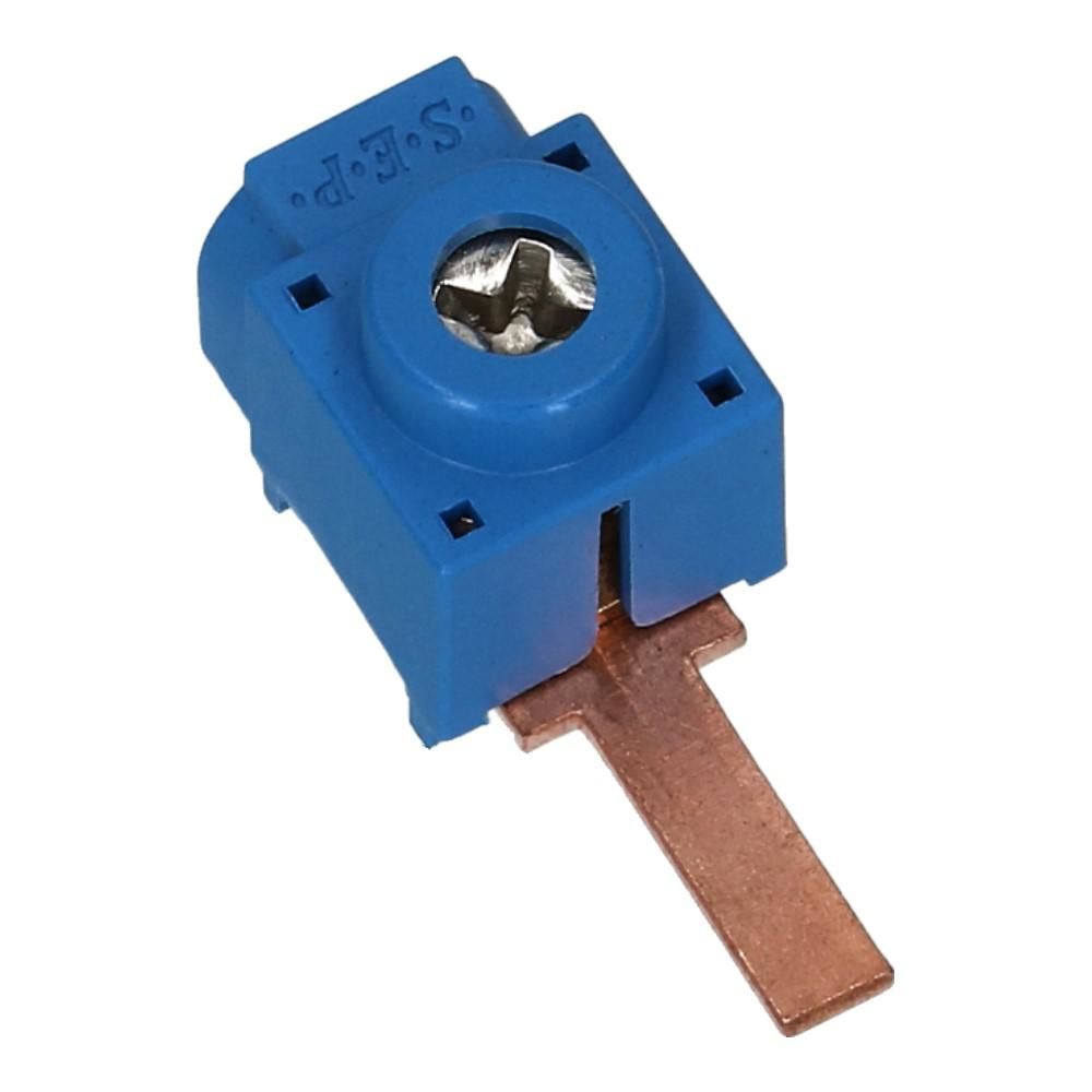 Aftakblok pin blauw 1 fase 25mm² stift 15mm