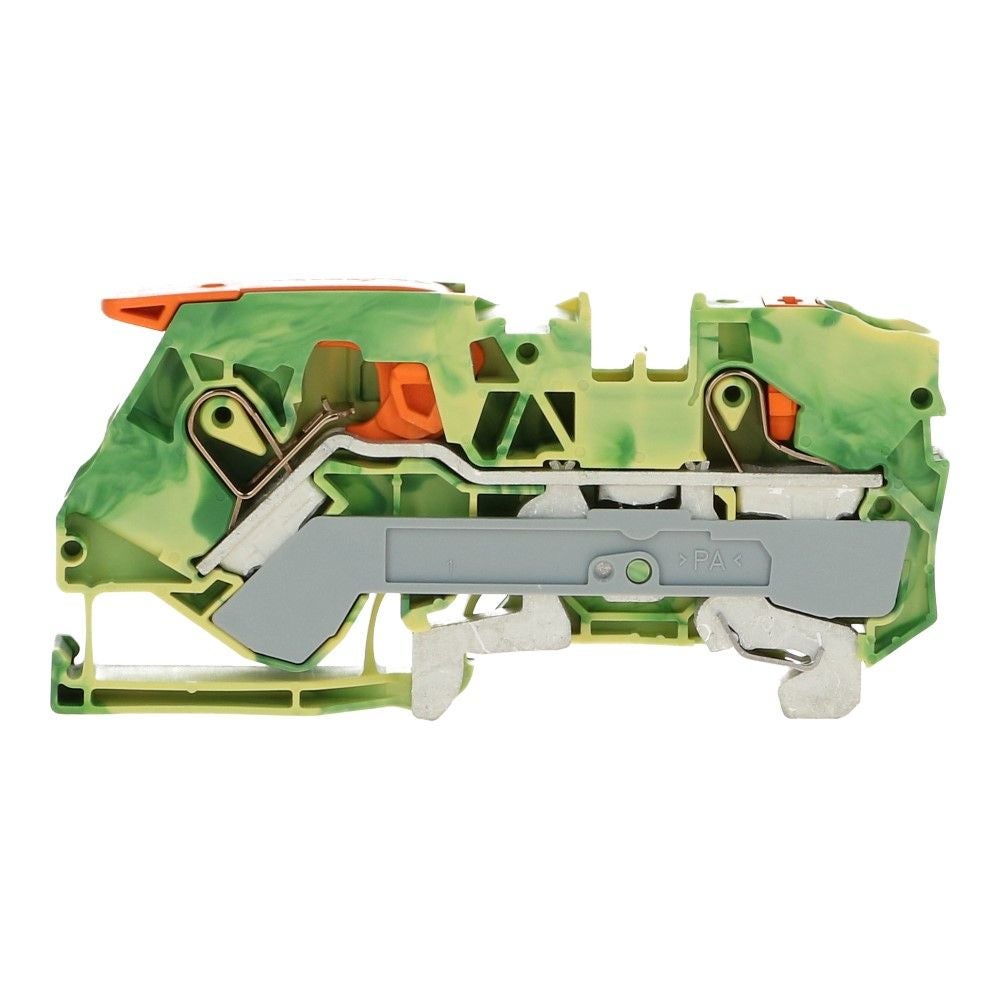 WAGO montageklem hendel en drukknop 10mm² geel groen