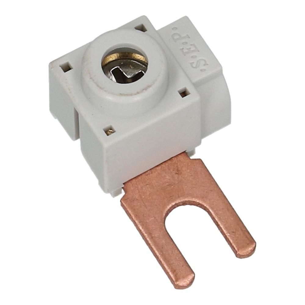 Aftakblok vork grijs 1 fase 25mm² zijkant