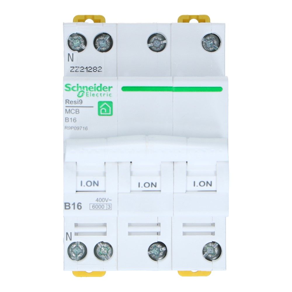 Installatieautomaat 3 polig + nul 32A kar B 6kA Resi9
