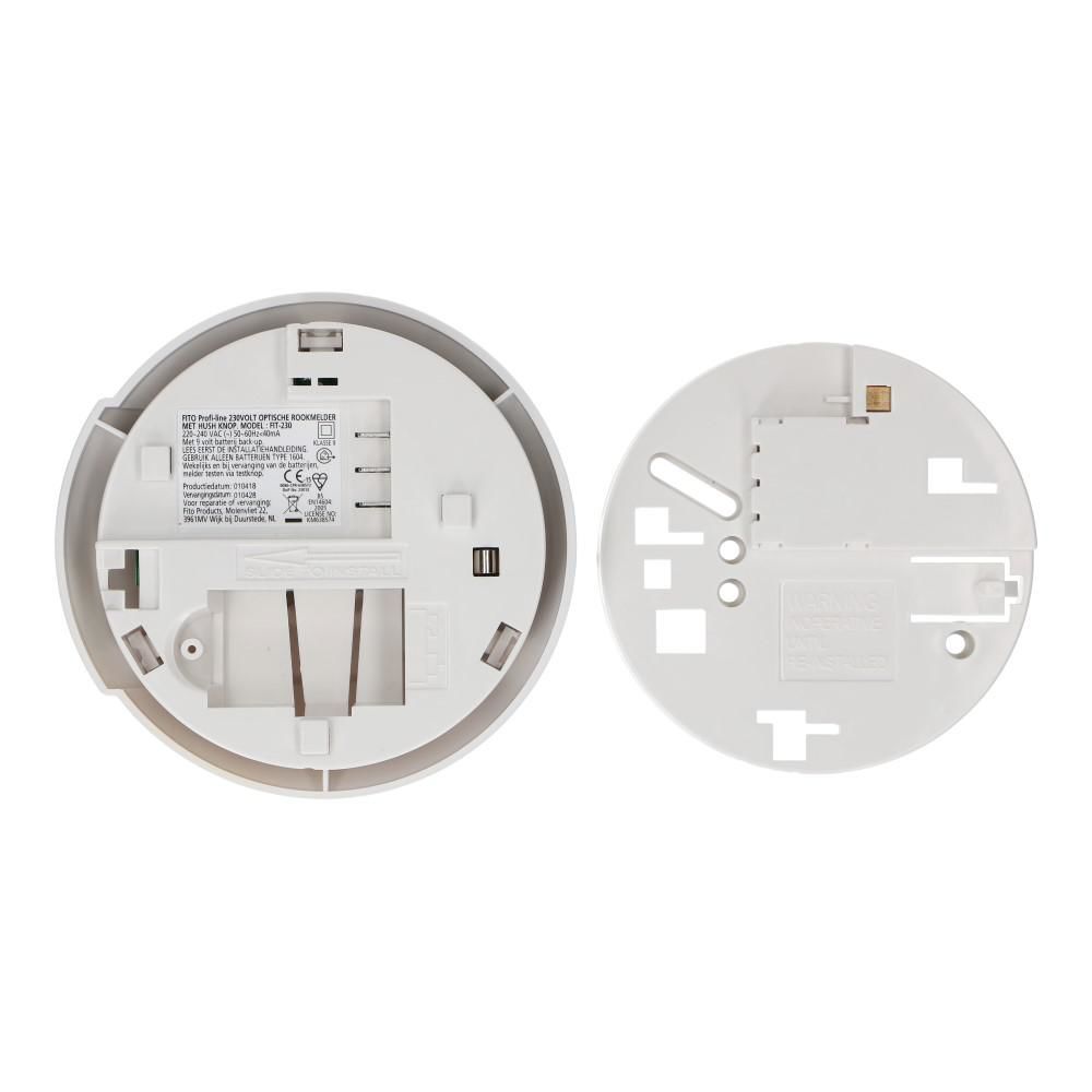 Optisch rookmelder koppelbaar 230VAC met lithium backup