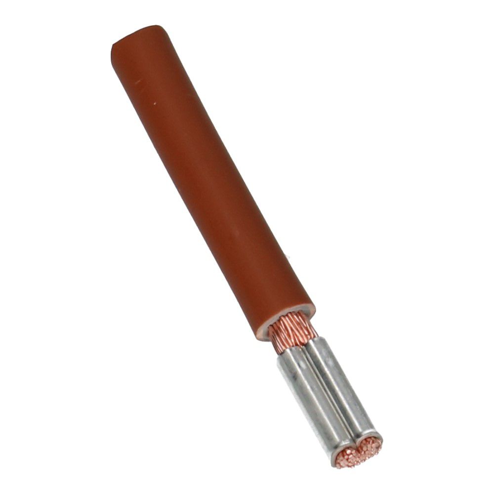 Montagedraad met vertind huls bruin 6mm² 570mm halogeenvrij 90°C 