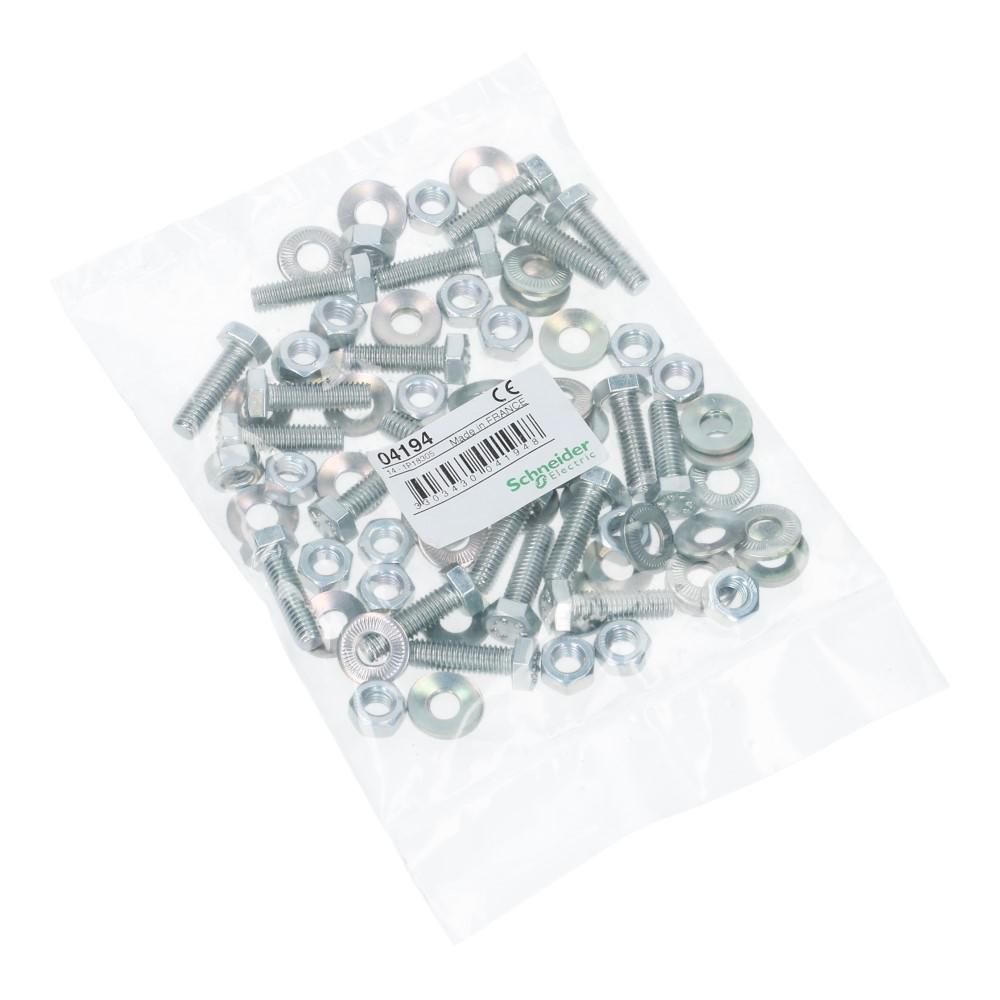Aftak set voor BS verdeelblok bout/moer 20xM6 sluitring 40xMoer M6