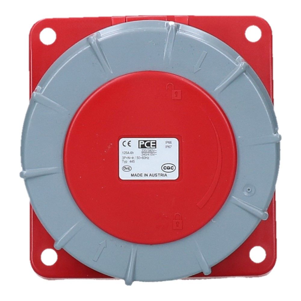 CEE female 5 polig 6H 125A IP67 inbouw wcd 380-415VAC