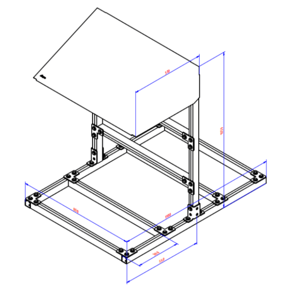 Trayco Mini PV Shelter staand model BxHxD=800x1000x1100mm inclusief afdak Ultra Galva