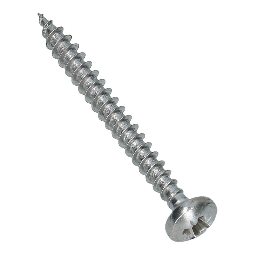 Spaanplaatschroef 4.5x45 bolkop RVS A2 PZ2 - 200 stuks