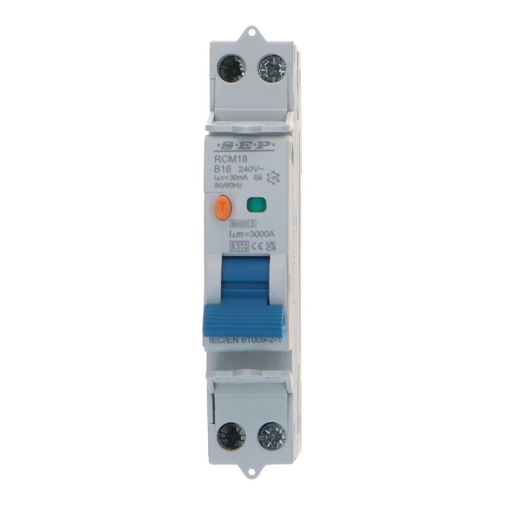 Aardlekautomaat C 6A 1 polig + nul 100mA 6kA RCM18