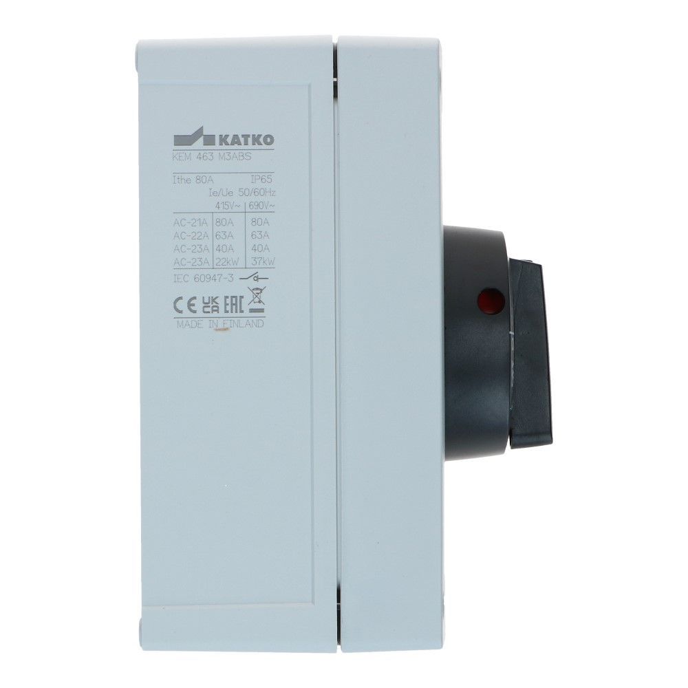 Werkschakelaar IP65 4 polig 80A 144x190x131mm zwart hendel ABS AC22-63A