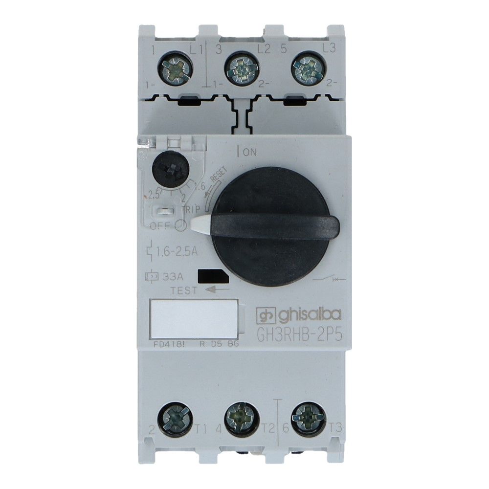 1.6-2.5A Motorbeveiligingsschakelaar 415VAC 100kA