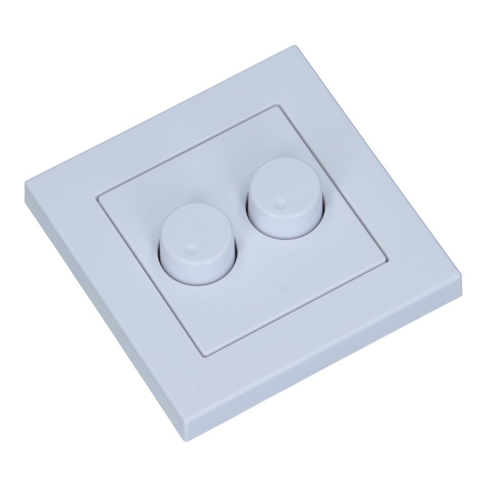 Centraalplaat dimmer 2x mat wit incl afdekraam