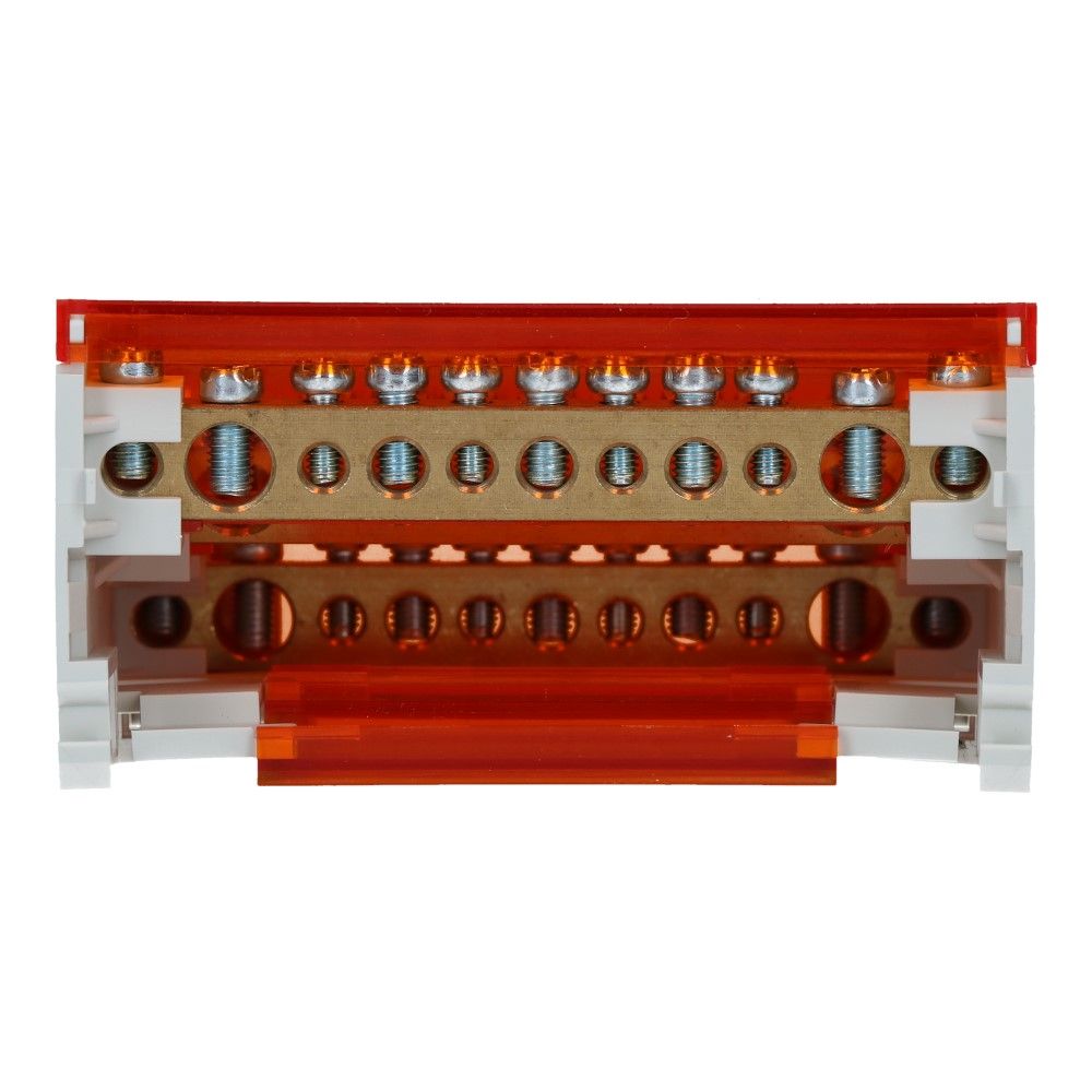 Verdeelblok BVT 100A 4 rijen 11 aansluitingen 500V AC/DC