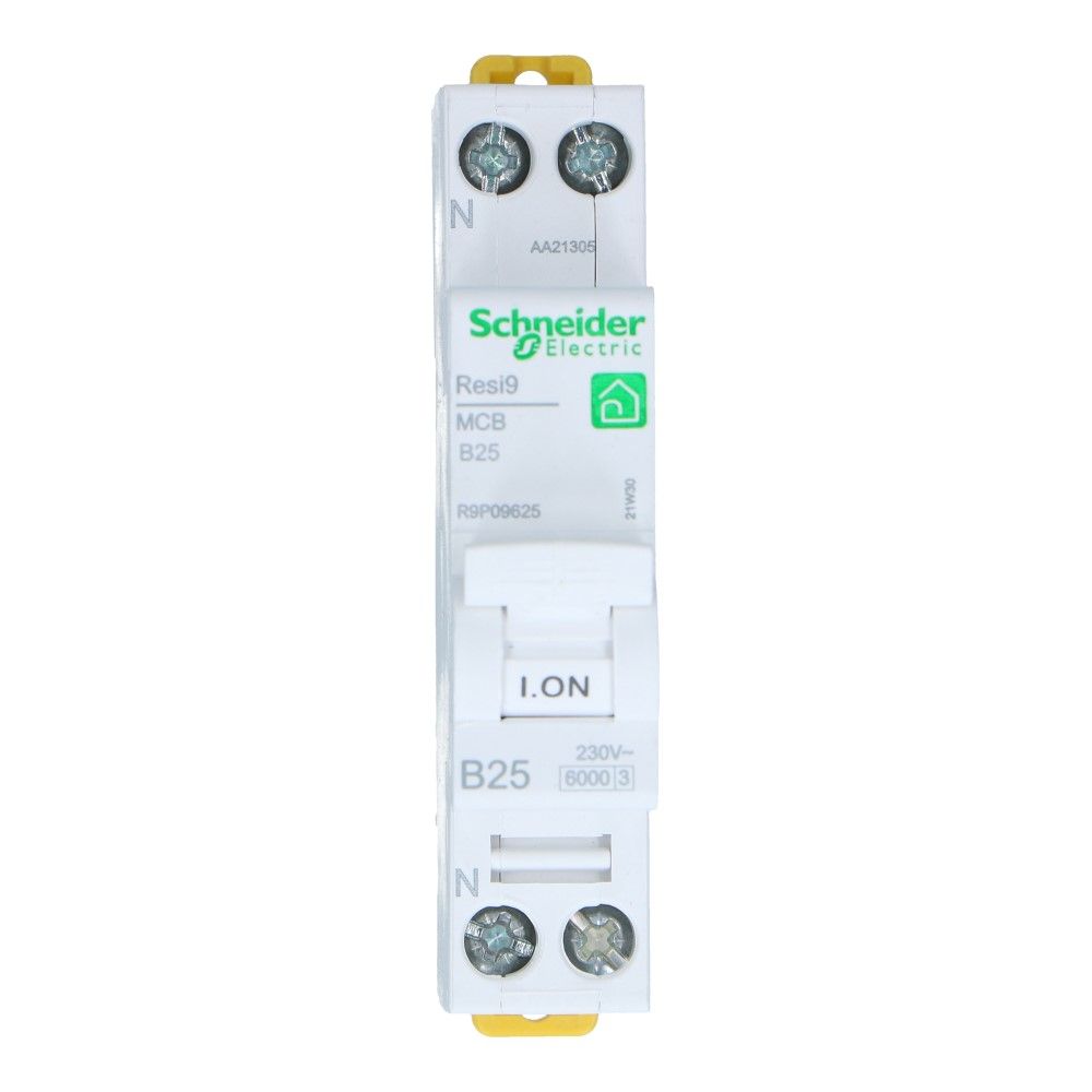 Installatieautomaat 1 polig + nul 25A kar B 6kA Resi9