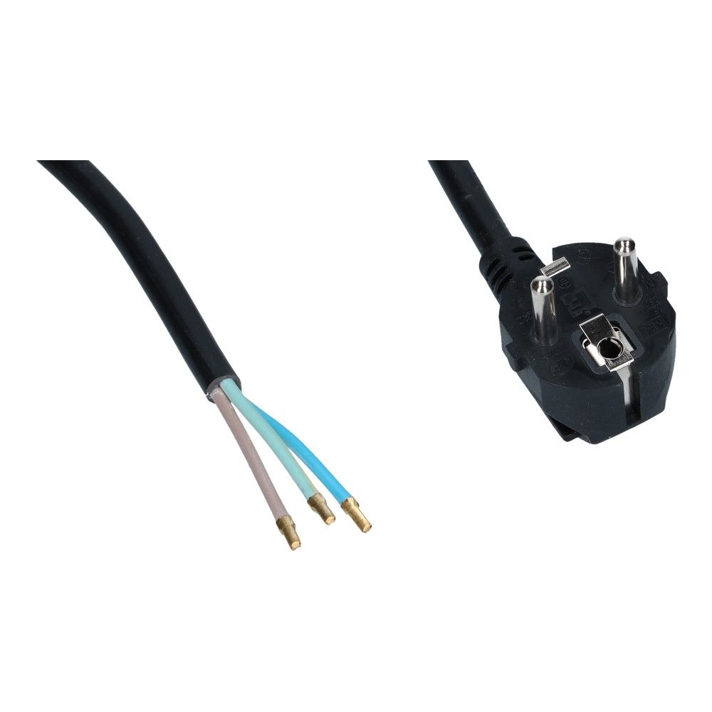 Aansluitsnoer 3x1.5mm² 1.5 meter zwart Pen AARDE