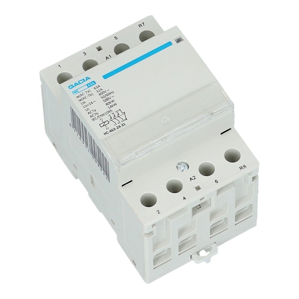 4 polig 3 NO + 1 NC 63A 24Vac Installatierelais