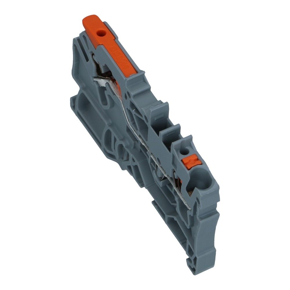 WAGO montageklem hendel en drukknop 2.5mm² grijs