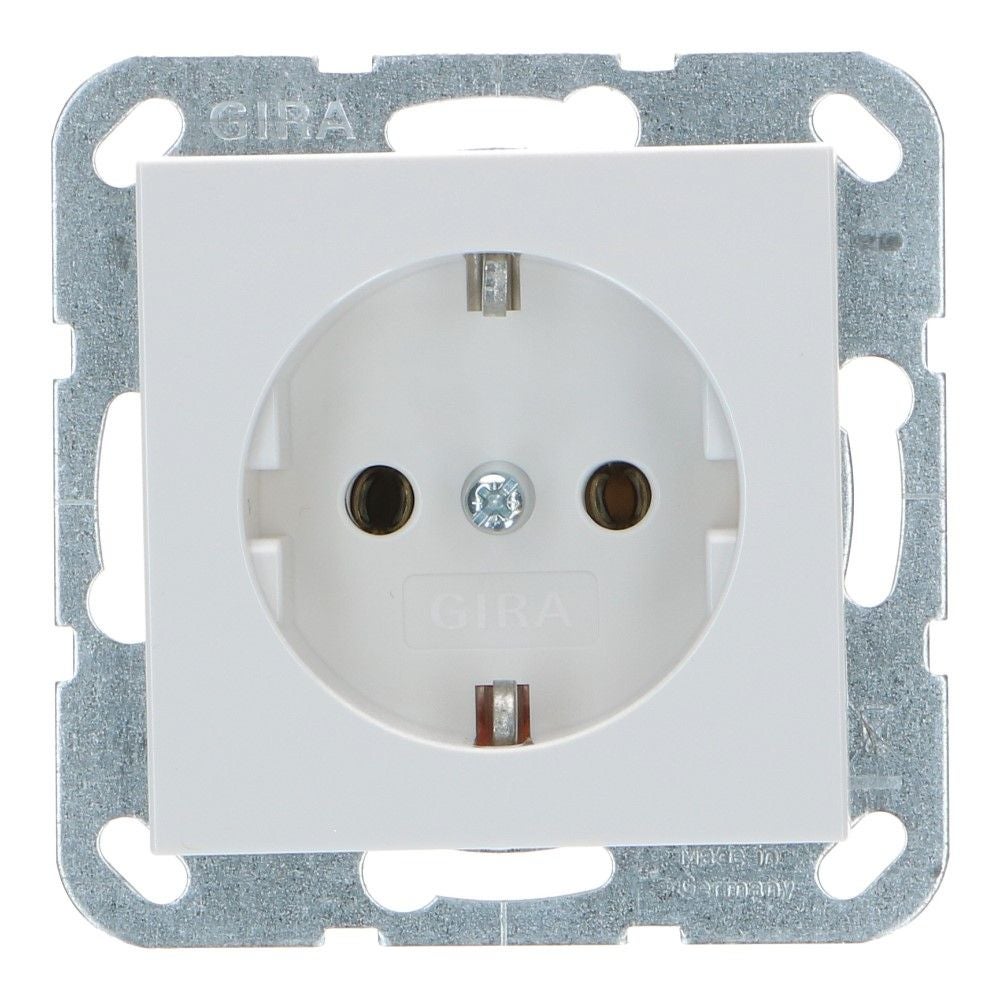 GIRA Systeem 55 Wandcontactdoos met randaarde 1V Zuiver wit