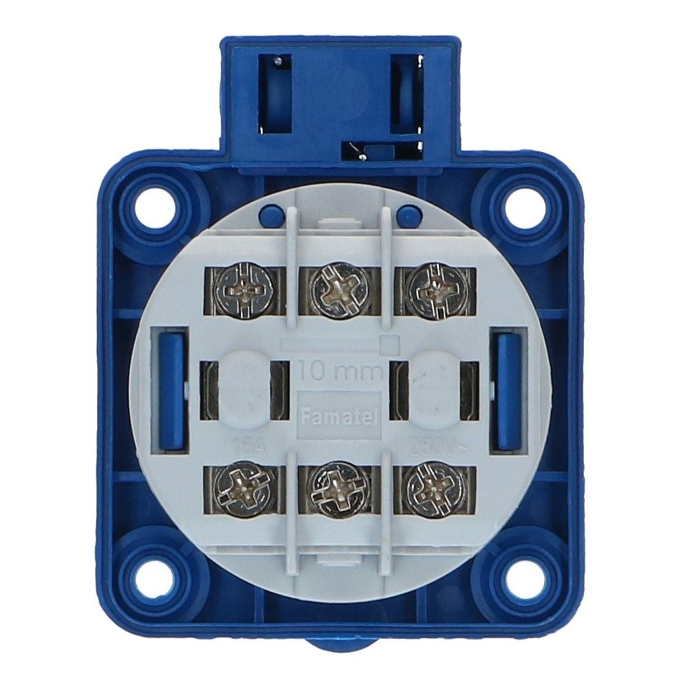 CEE schuko 3 polig 16A IP54 220-240VAC met penaarde 2x verticale invoer