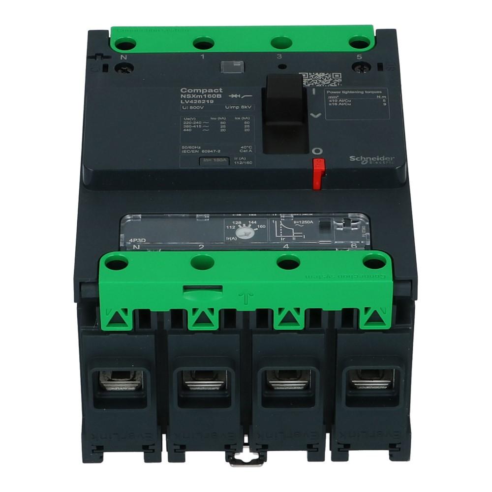 Installatieautomaat 3 polig + nul 40A TM-D 16kA Compact NSXm160E Everlink