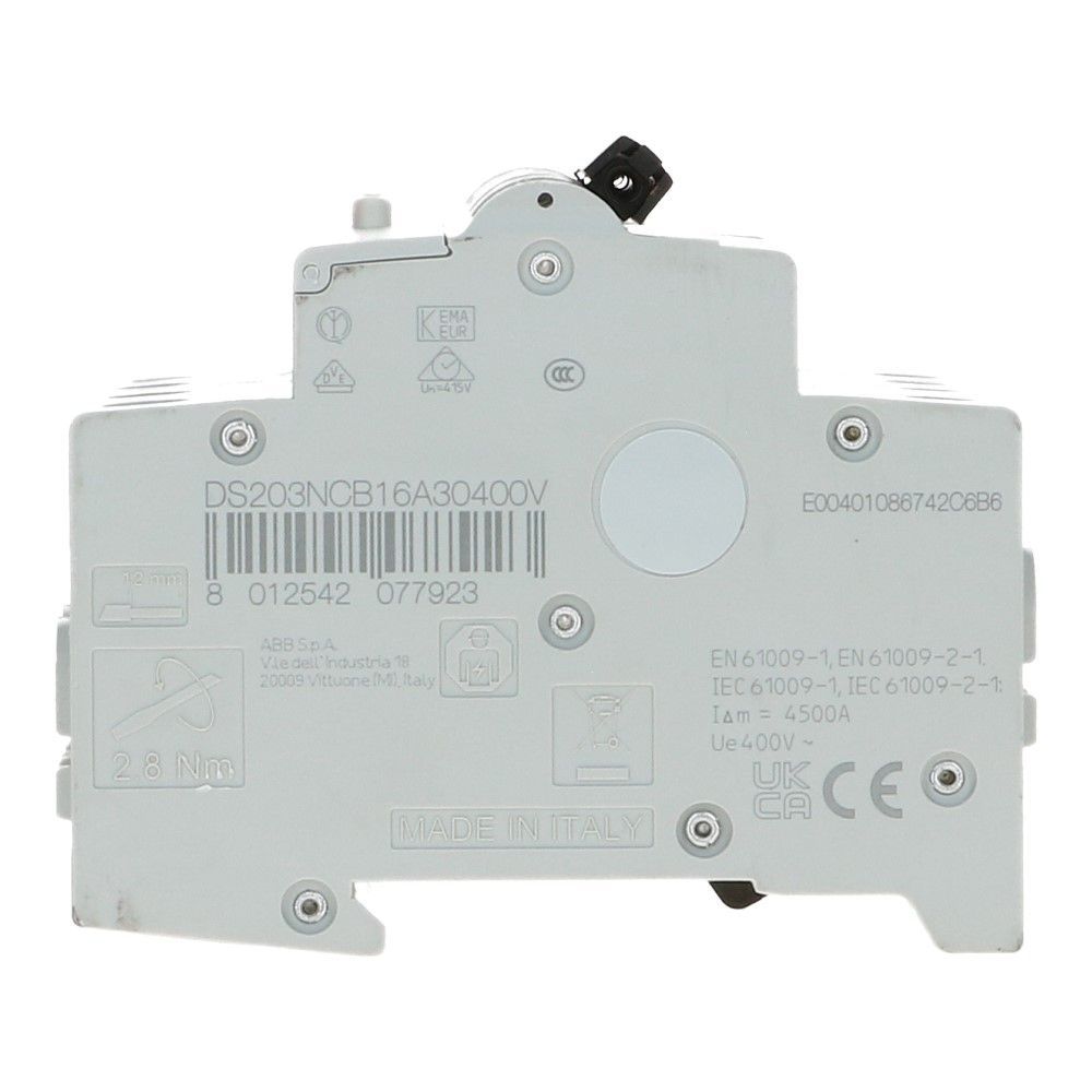 ABB Aardlekautomaat B16 3 polig + nul 30mA 6kA DS201