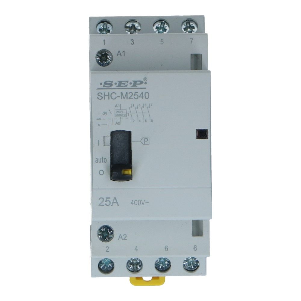 Installatierelais handbediend 25A 24VAC 4 NO