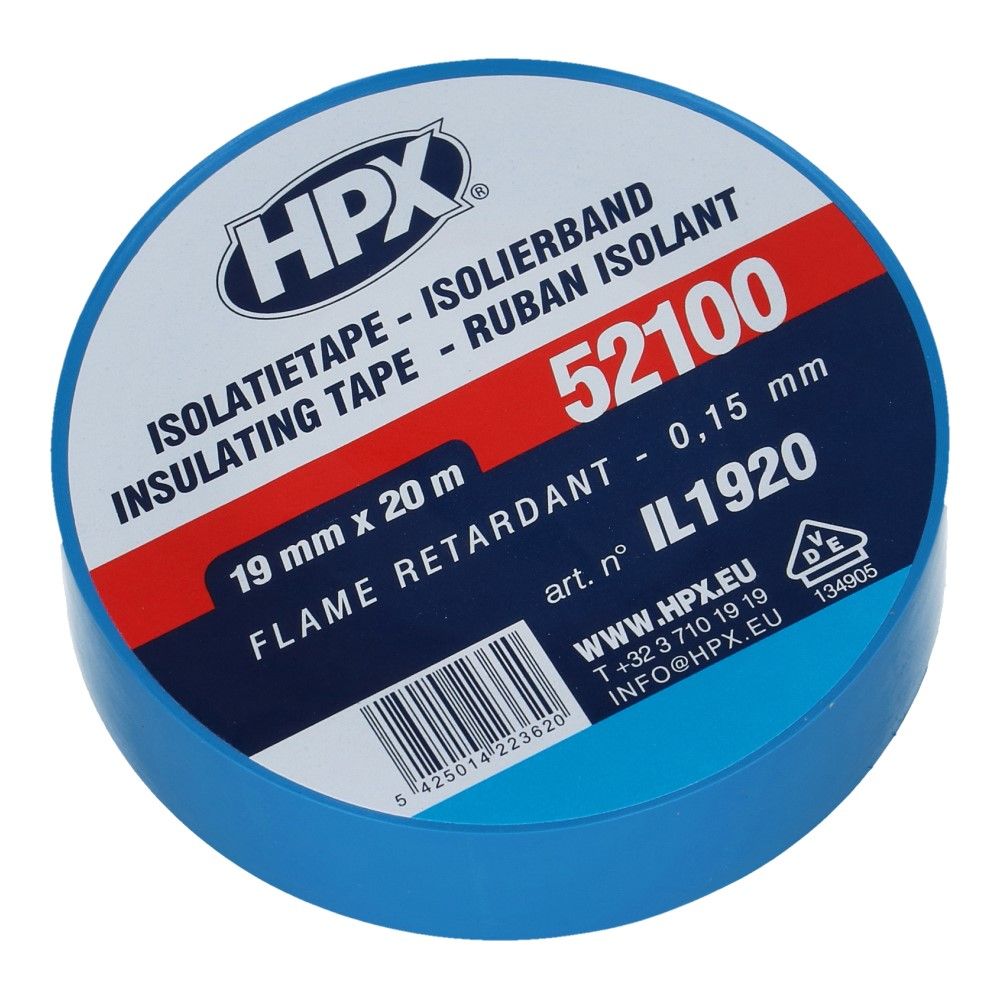 Blauw PVC isolatietape 19mm - 20 meter