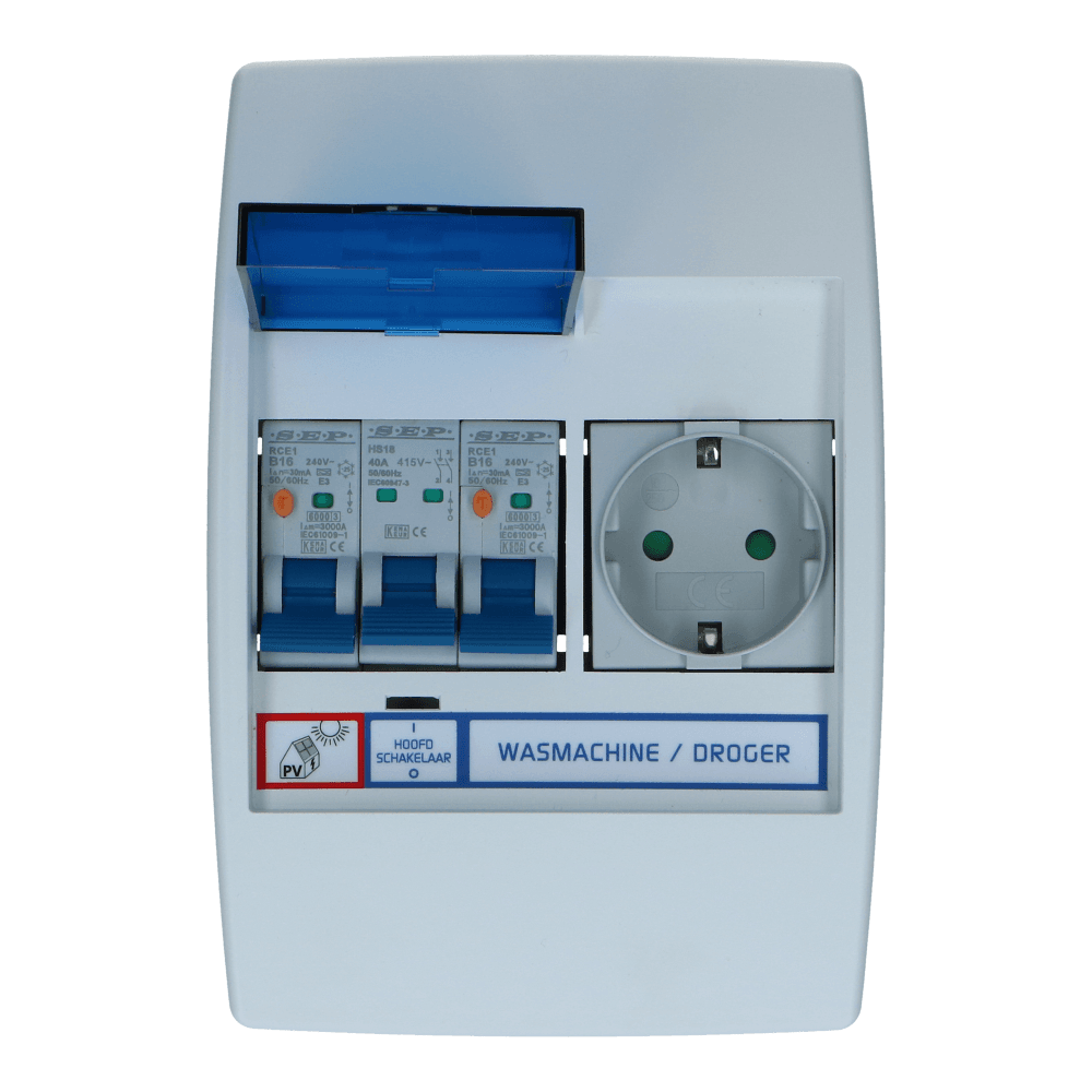 PV verdeler Blue-line 1xwcd Aardlekautomaat 16A B 300mA