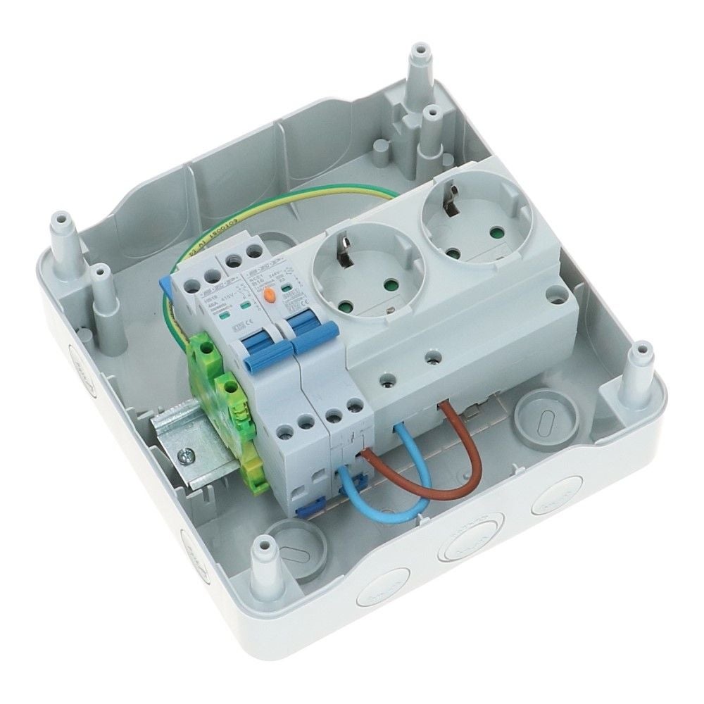 Noodstroom verdeler 2xwcd Aardlekautomaat 16A B 30mA