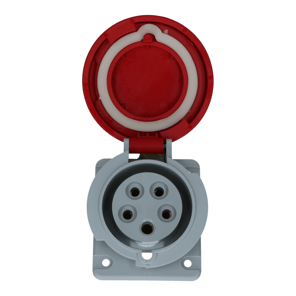 CEE female 5 polig 6H 32A IP67 inbouw wcd 380-415VAC