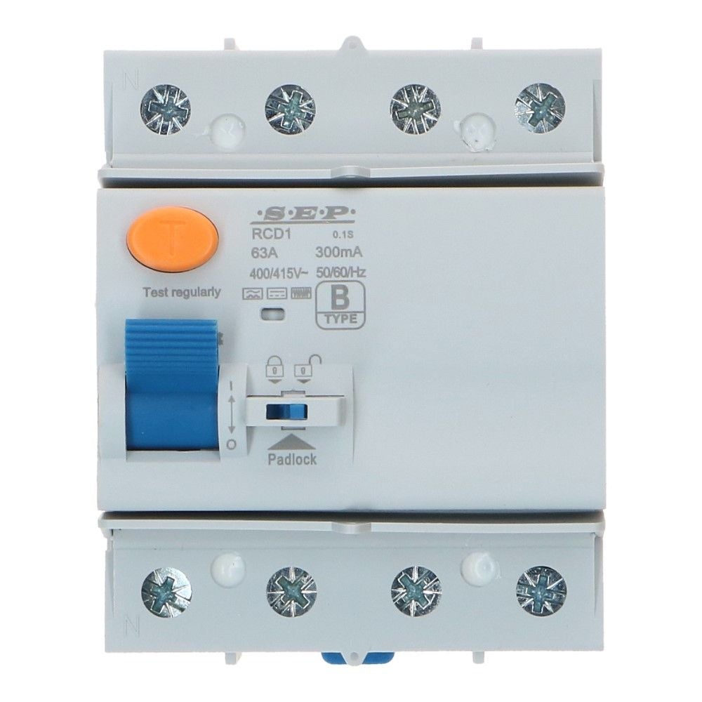 Aardlekschakelaar 63A 4 polig 300mA Type B 10kA RCD1