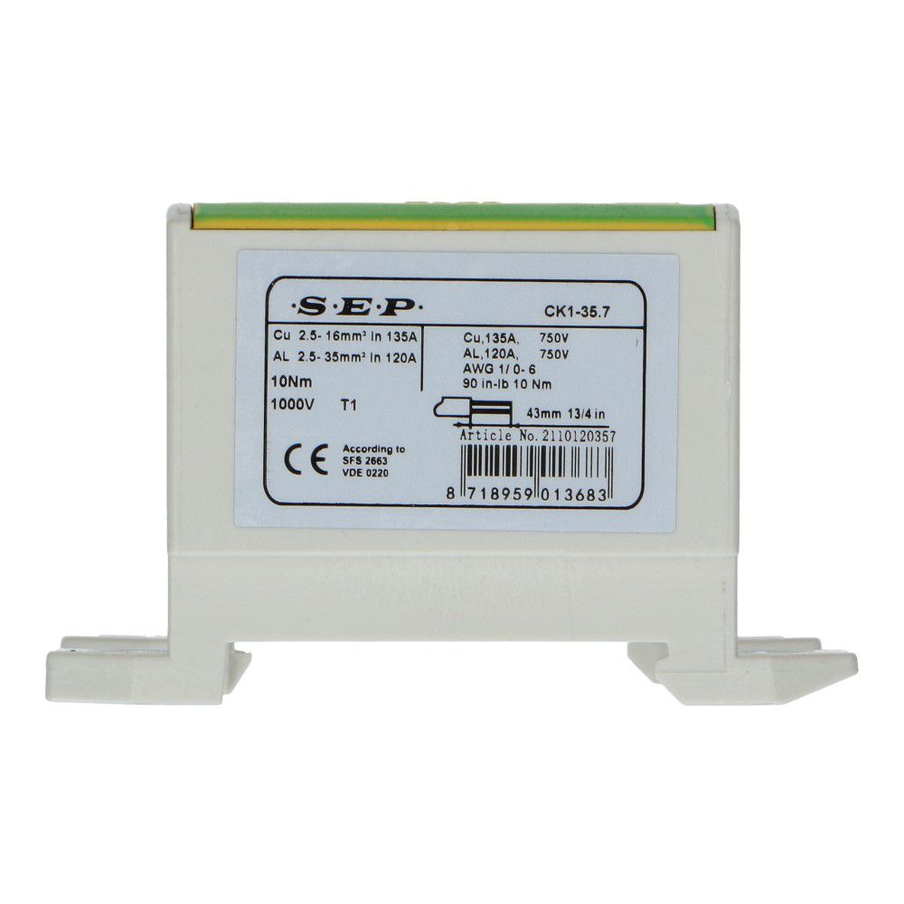 Aansluitklem CK1 2.5mm² t/m 35mm² vijfvoudig