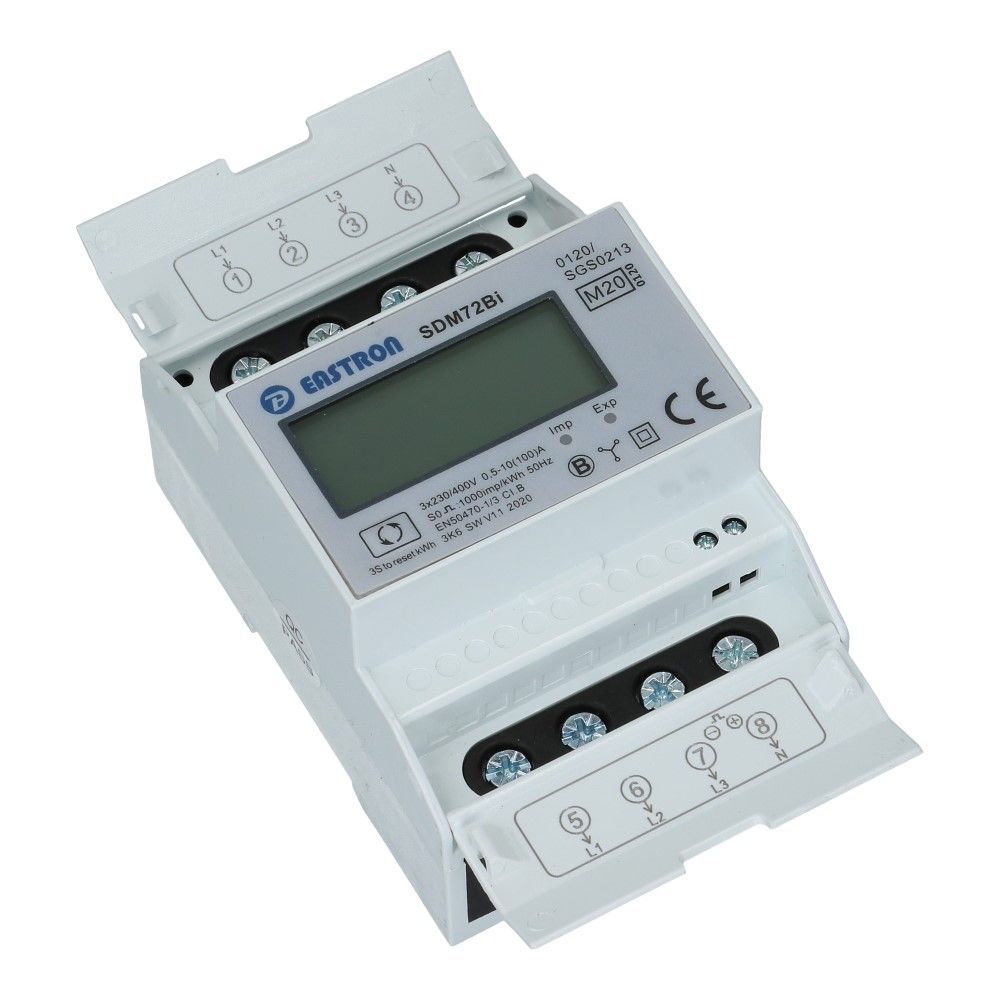 kWh meter 3 fase  MULTI 10/100A MID Factureerbaar Reset Imp/Exp