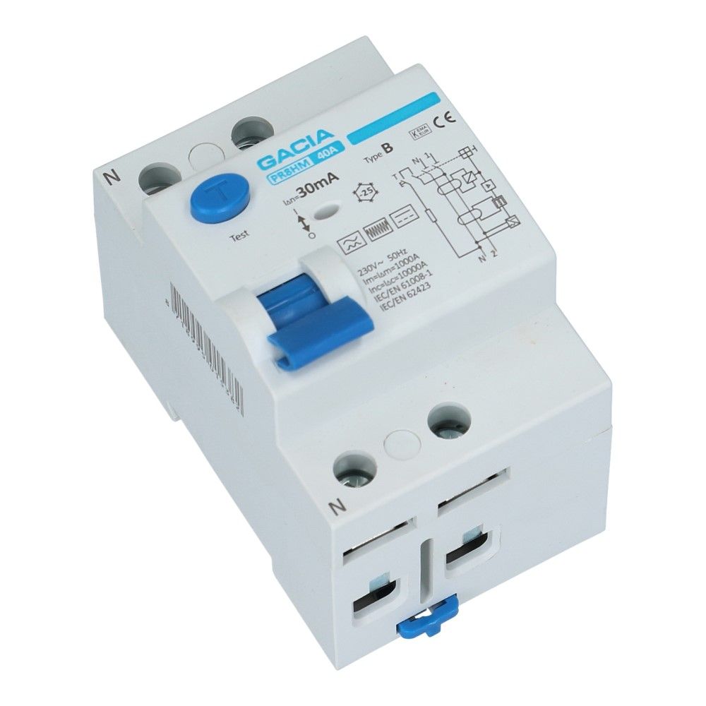 Aardlekschakelaar 2 polig 63A 30mA Type B 54mm PR8M-B