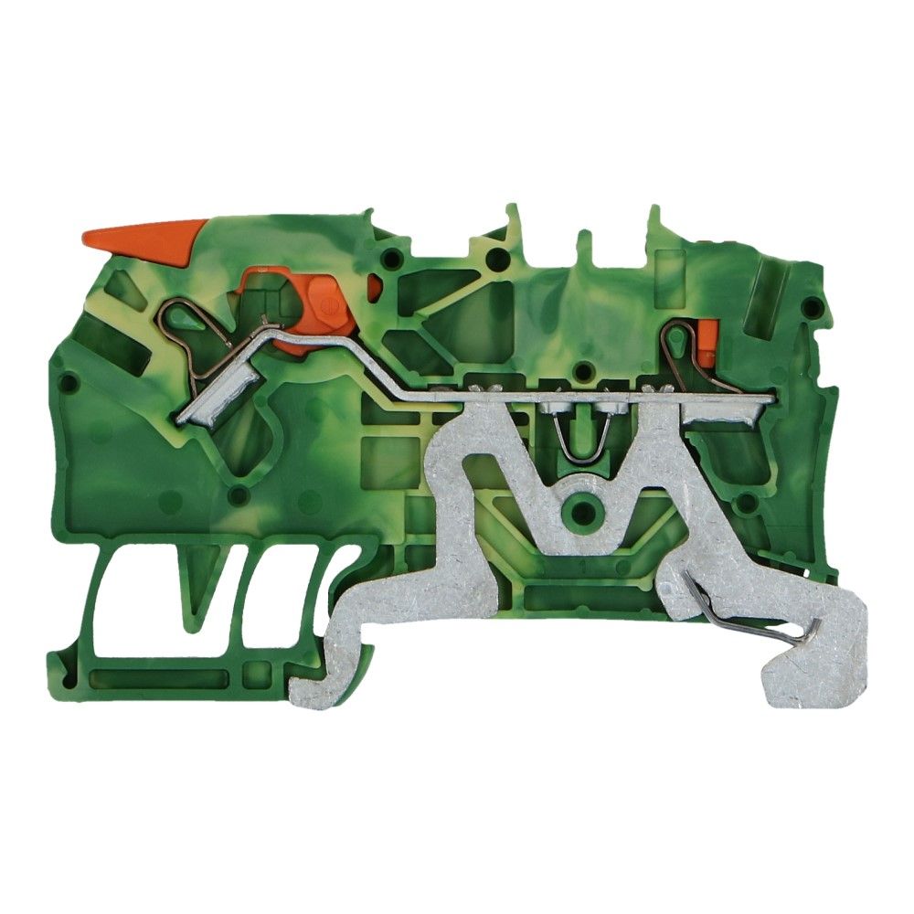WAGO montageklem hendel en drukknop 2.5mm² geel groen