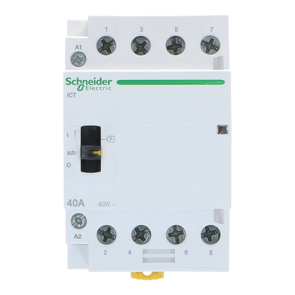 4 polig Installatierelais handbediend 40A 230VAC 4 NO iCT