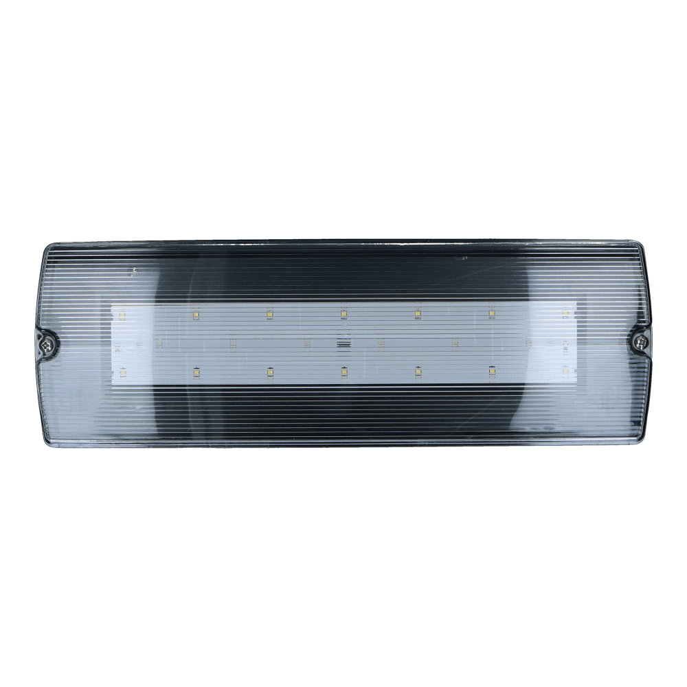 Noodverlichting wand opbouw zwart IP65 LED 280lm met 4 pictogrammen