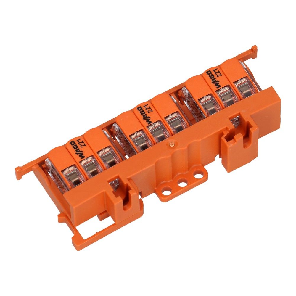 WAGO Bevestigingsadapter verbindingsklem 0.5-6mm² op Dinrail - 10 stuks