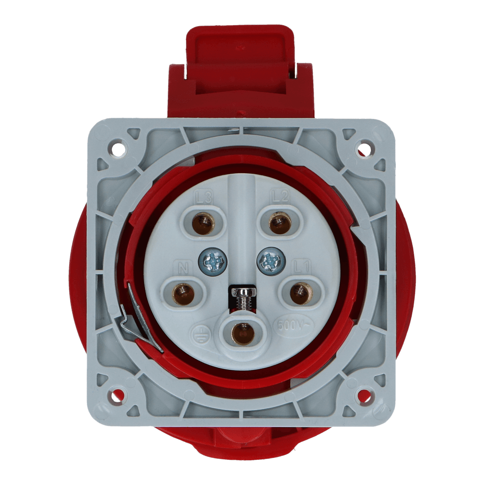 CEE female 5 polig 6H 32A IP54 inbouw wcd 380-415VAC recht