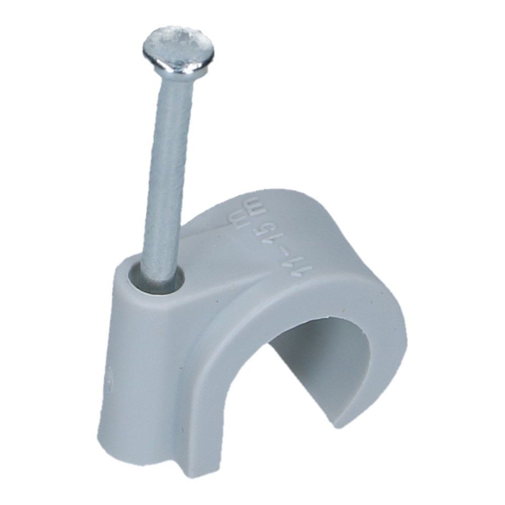 Spijkerclip universeel 11-15mm grijs - 100 stuks