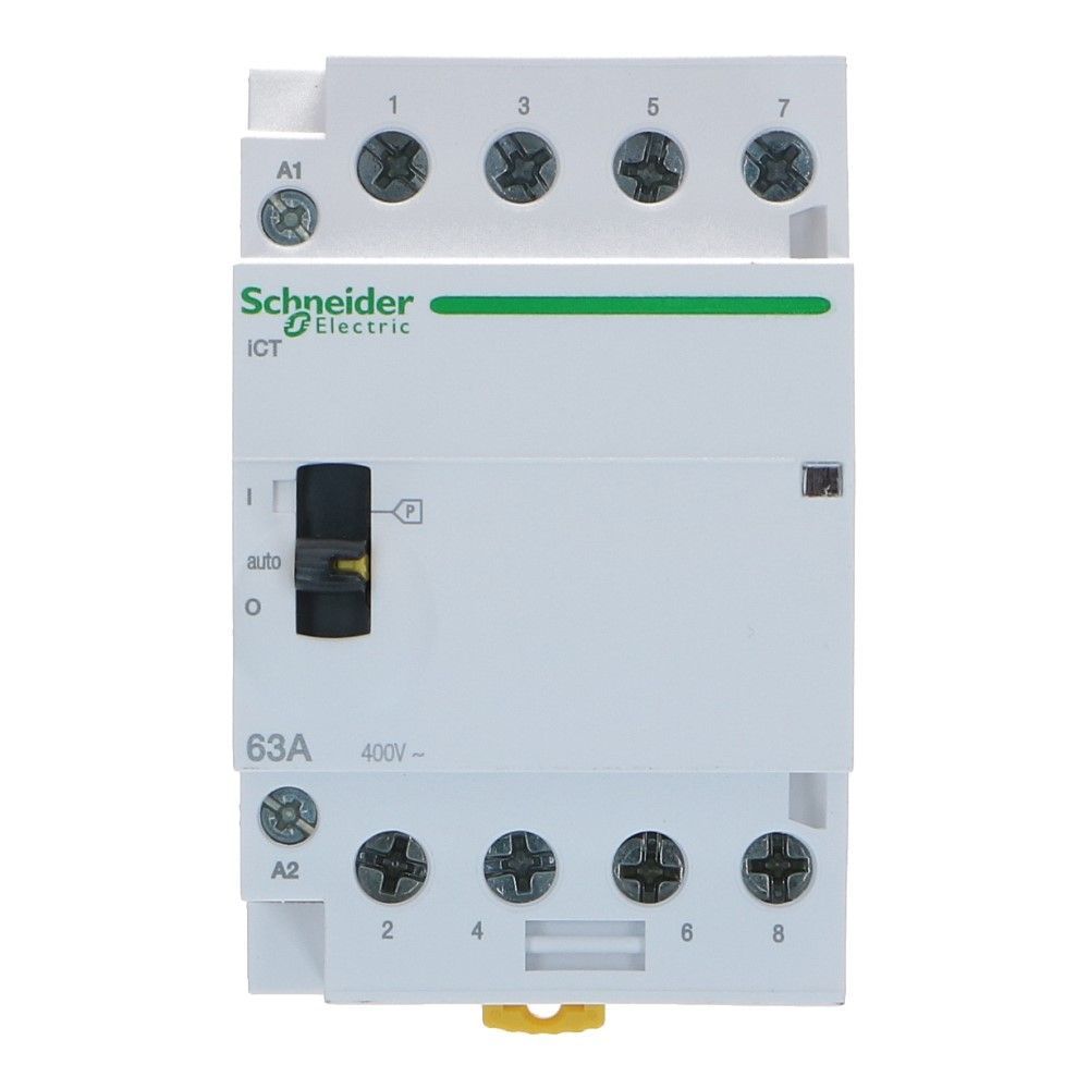 4 polig Installatierelais handbediend 63A 230VAC 4 NO iCT
